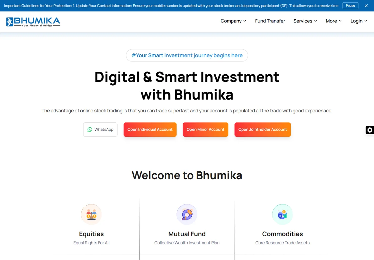 Bhumika Trade website preview