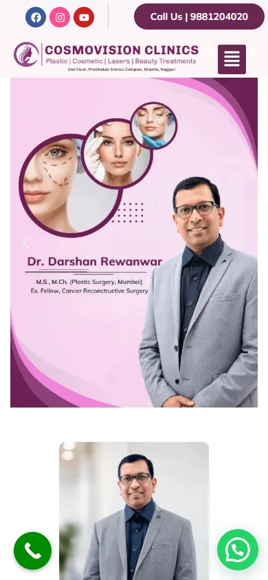 Cosmovision Clinics mobile website screenshot