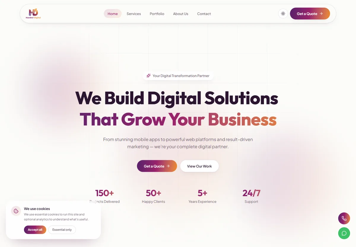 Harshvi Digital website preview
