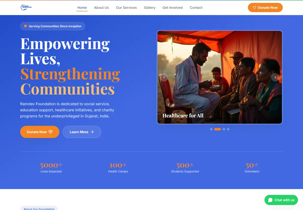 Ramdev Foundation website preview