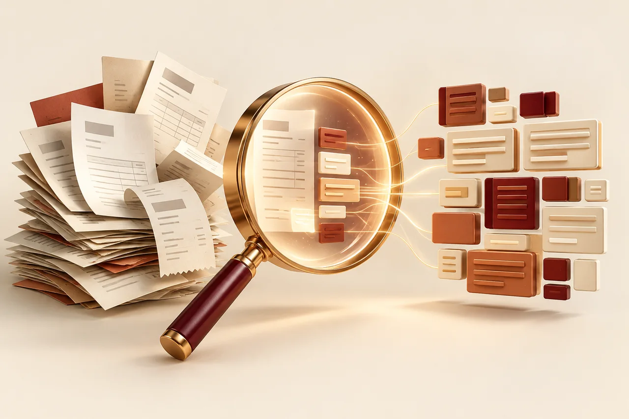 Concept illustration for AI Document Processing